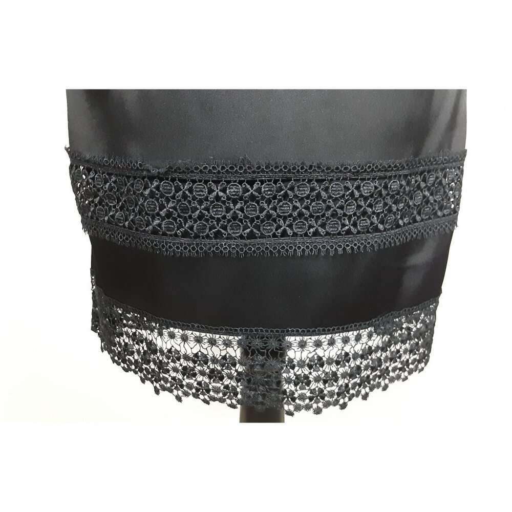 S.L. Fashions Womens Black Lace Satin Cap Sleeve Dress Size 6 Elegant Formal - Picture 8 of 12